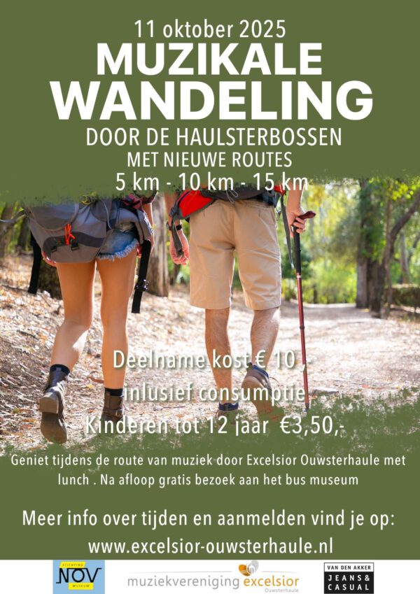 11 oktober - Muzikale wandeling -  Volwassenen en kinderen vanaf 12 jaar (15KM)